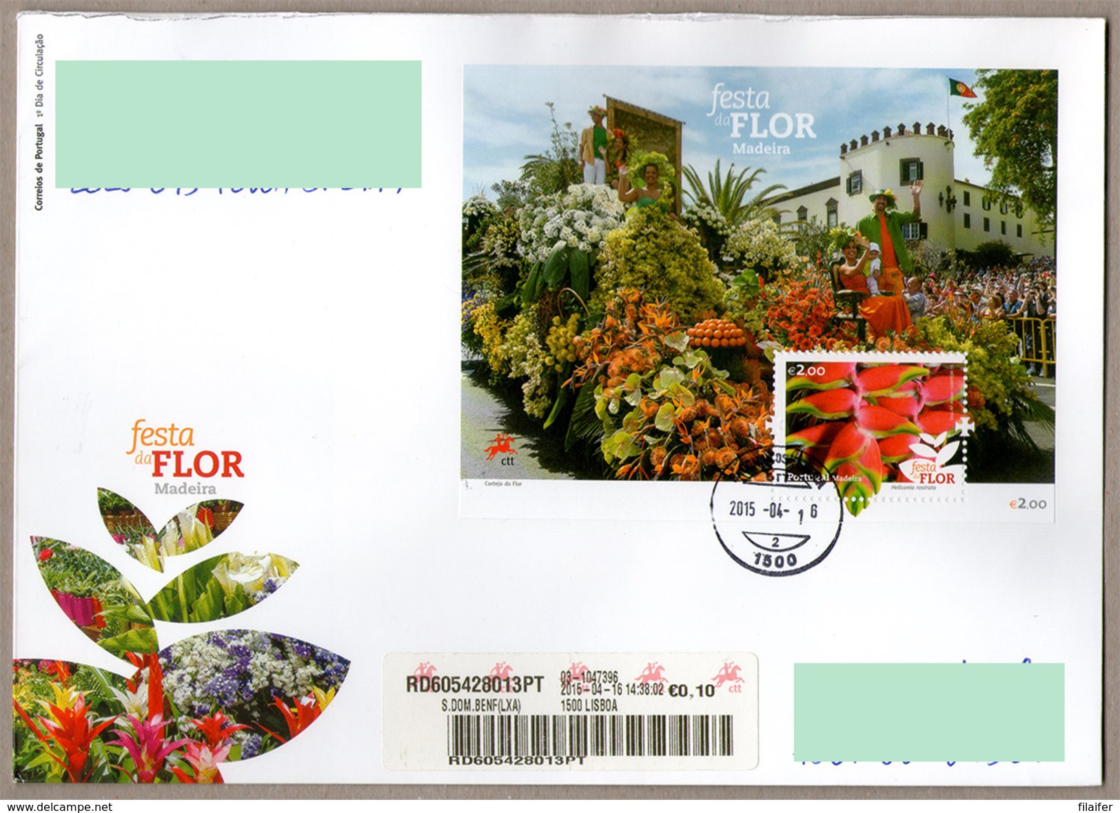 Portugal Stamps - Madeira Flower Festival - Used 2015-04-16 - Usati