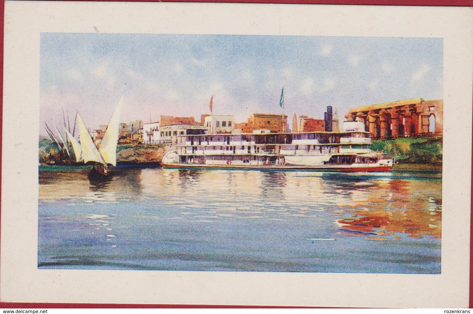 Egypte Egypt Ägypten Egipto Egitto Luxor Thebe Thebes Steamer On The Nile Edicione D'Arte Astro Italia Illustrator - Louxor