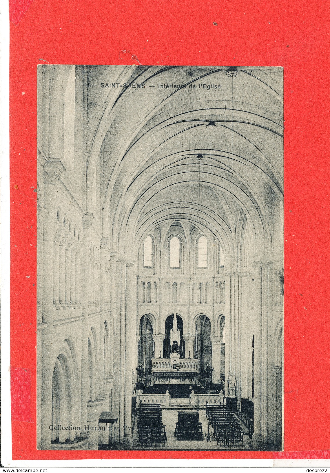 76 SAINT SAENS Cpa Intérieur De L' Eglise          18 Edit Hunault - Saint Saens