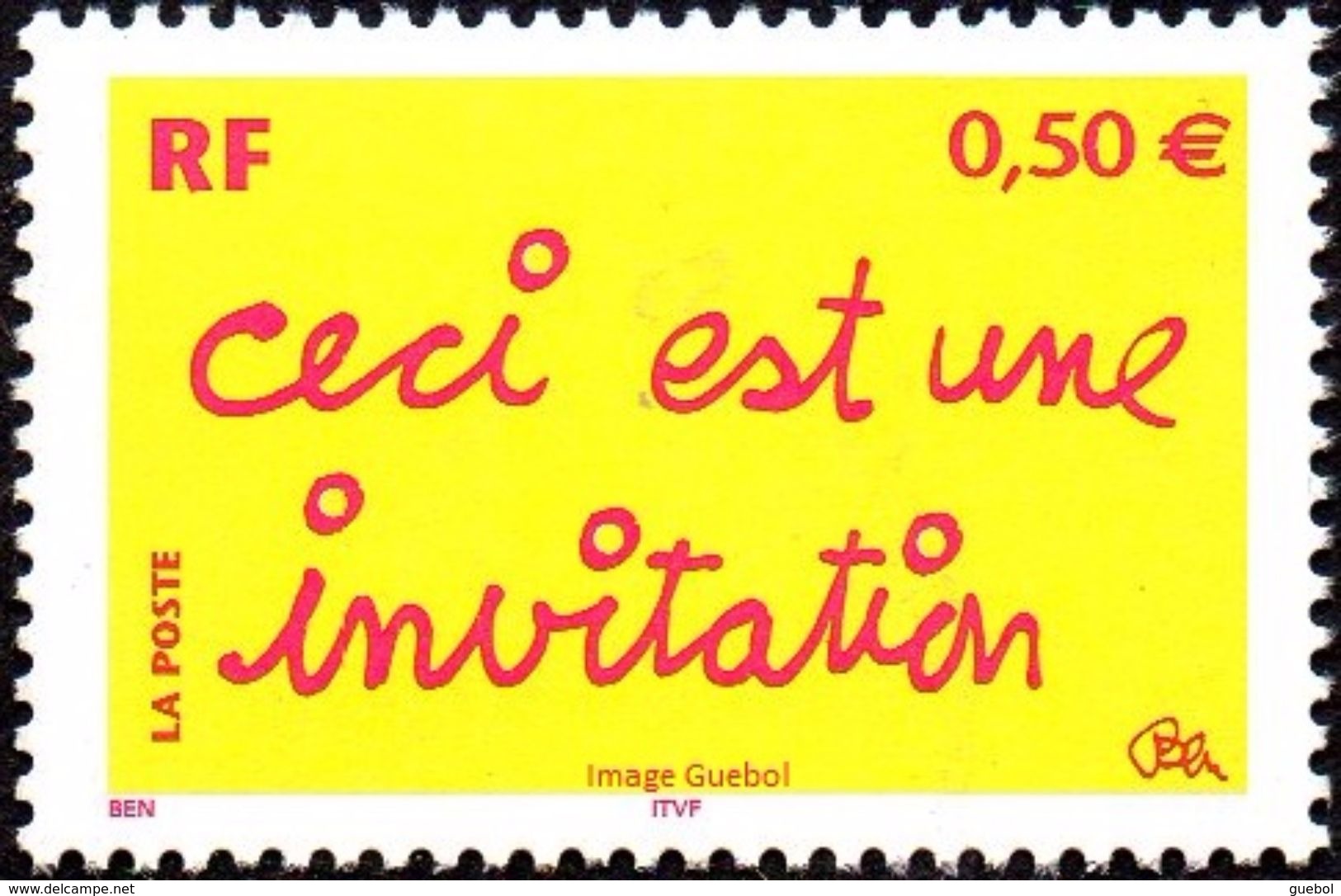 France N° 3636 A ** Message - Une Invitation (sans Perforations Gomme Mate, GT) - Neufs