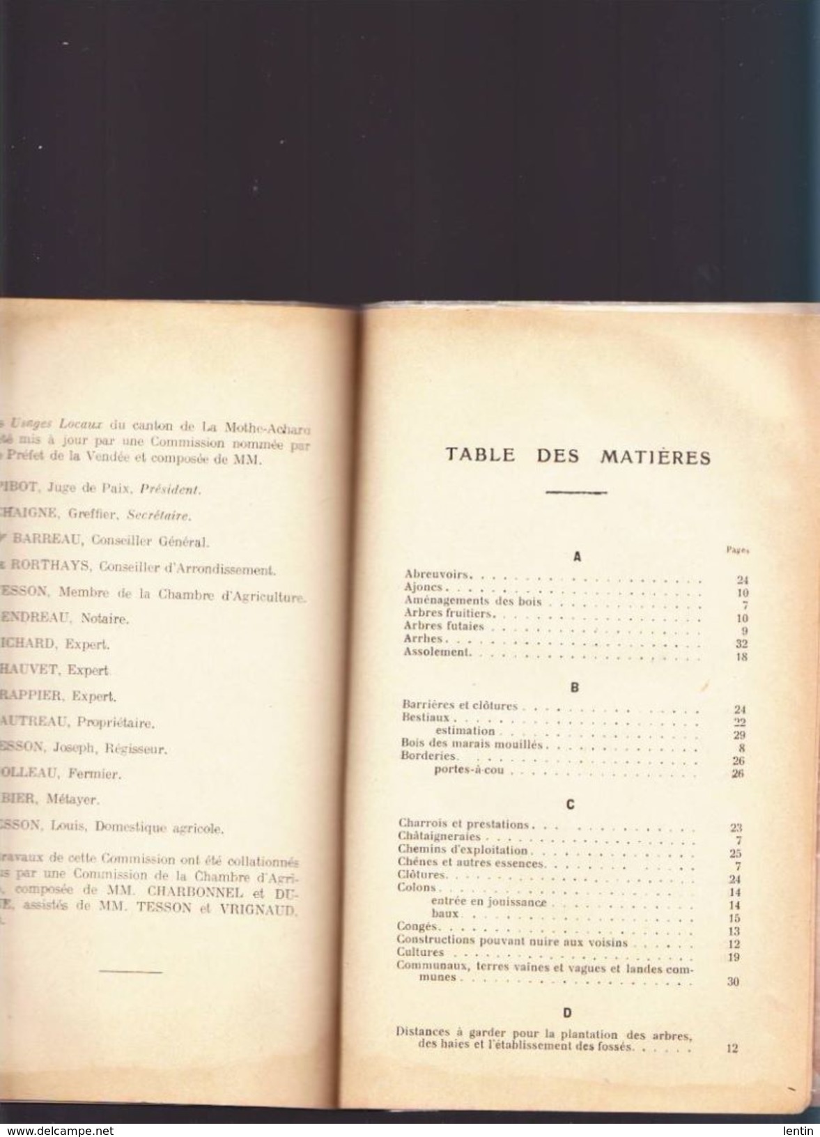 Vendée - Usages Locaux De La Mothe Achard - Imprimerie Grillard 1934 - Concerne Toute La Vie Courante à L'époque - 1901-1940