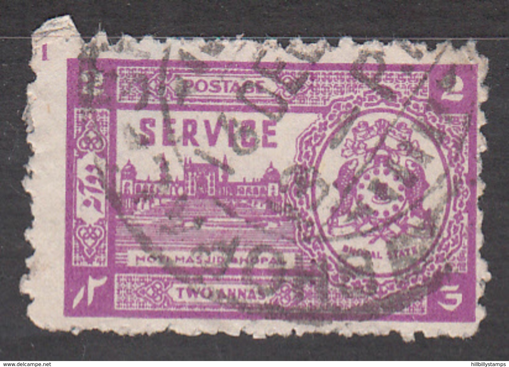 INDIA-BHOPAL       SCOTT NO. 051    USED     YEAR  1944 - Bhopal