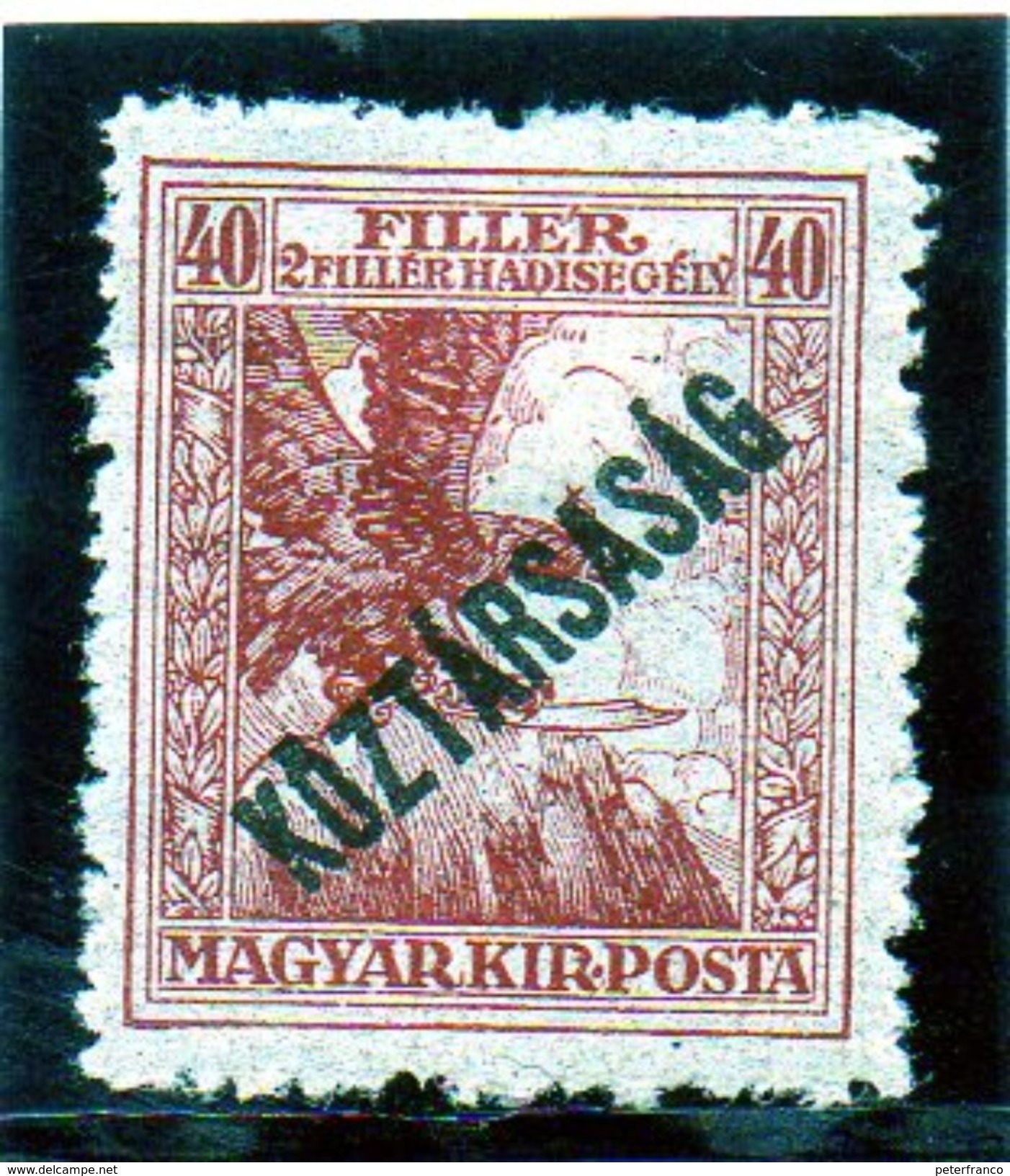 B - 1918 Ungheria - Uccello Mitologica Turul (linguellato) - Unused Stamps