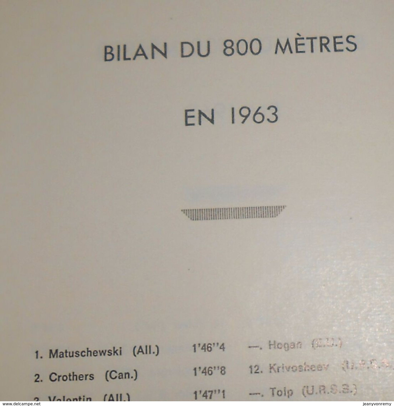 Athlétisme 1964. Les Français Face Aux Jeux Olympiques. - Sport