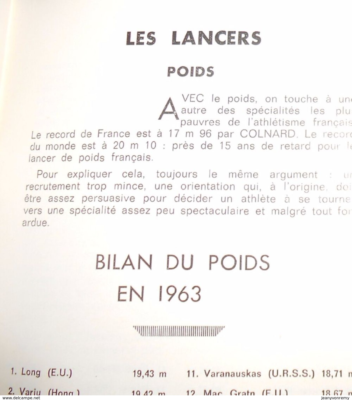 Athlétisme 1964. Les Français face aux Jeux Olympiques.