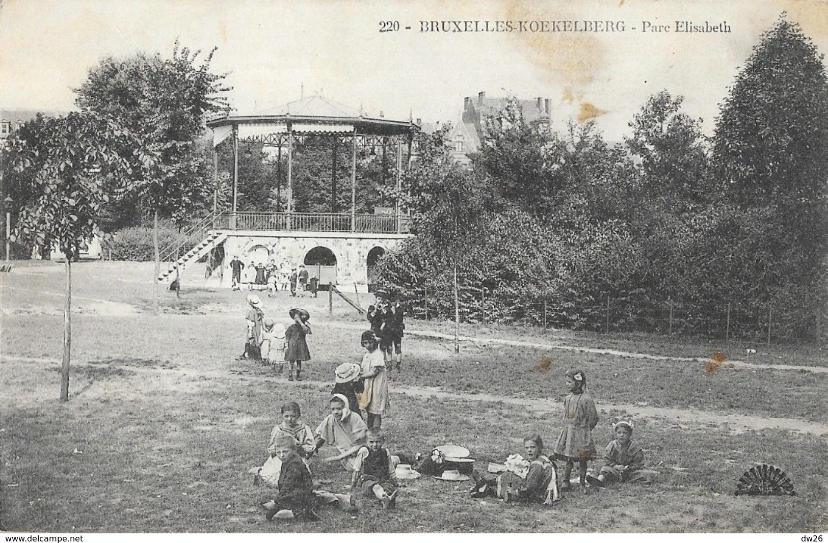 Bruxelles Koekelberg - Parc Elisabeth, Kiosque - Carte Animée N° 220 - Bossen, Parken, Tuinen