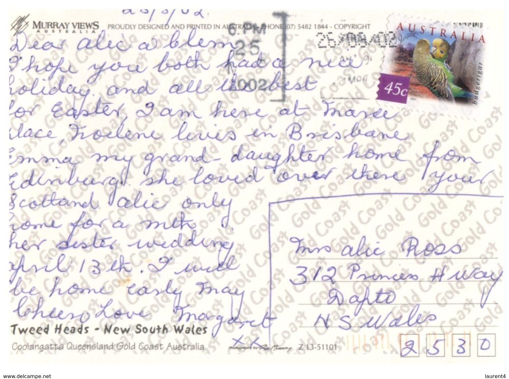 (45) Australia - (with Stamp At Back Of Card)  - QLd - Tweed Heads - Sunshine Coast