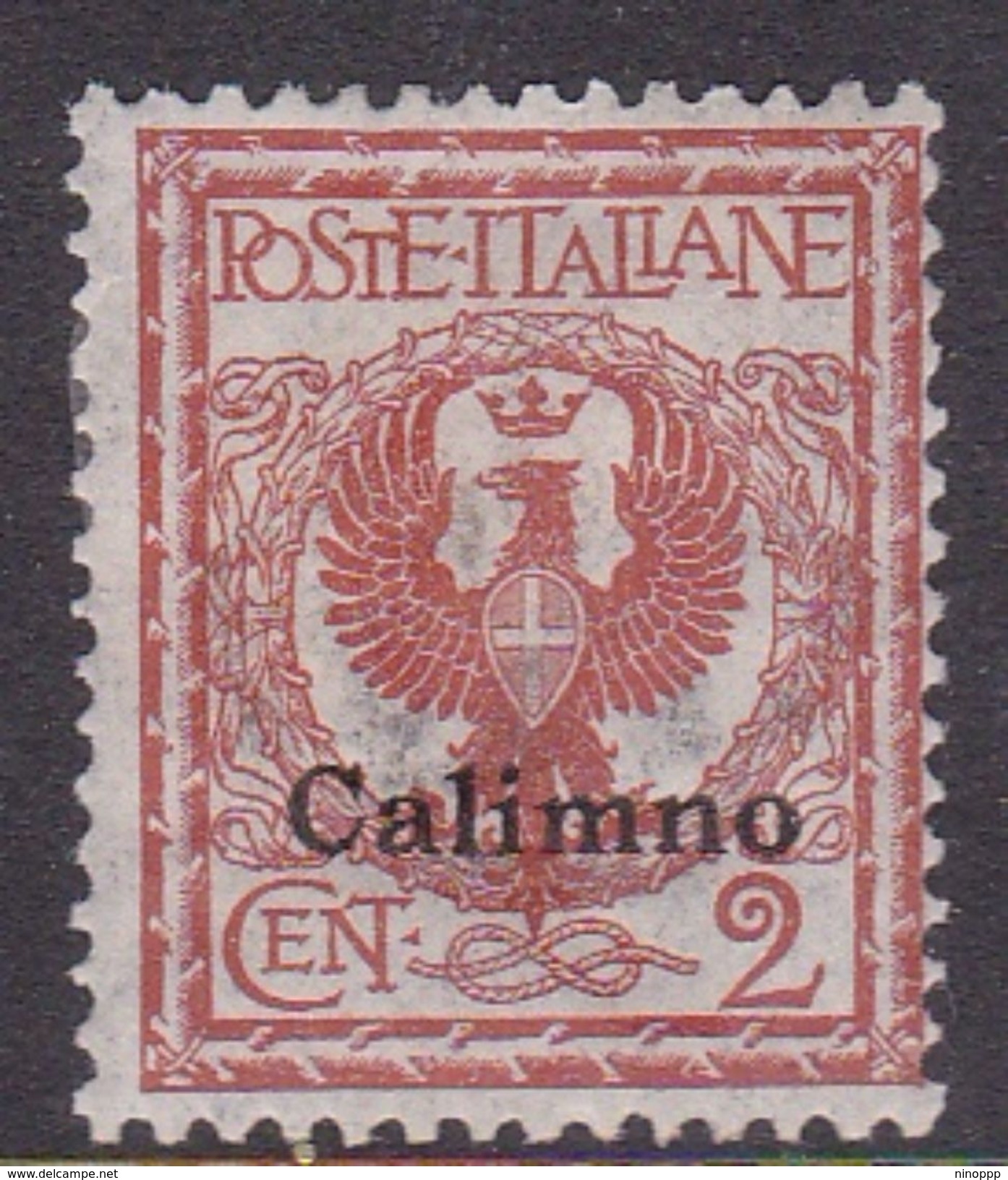 Italy-Colonies And Territories-Aegean-Calino S1  1912 2c Red Brown MH - Egée (Calino)