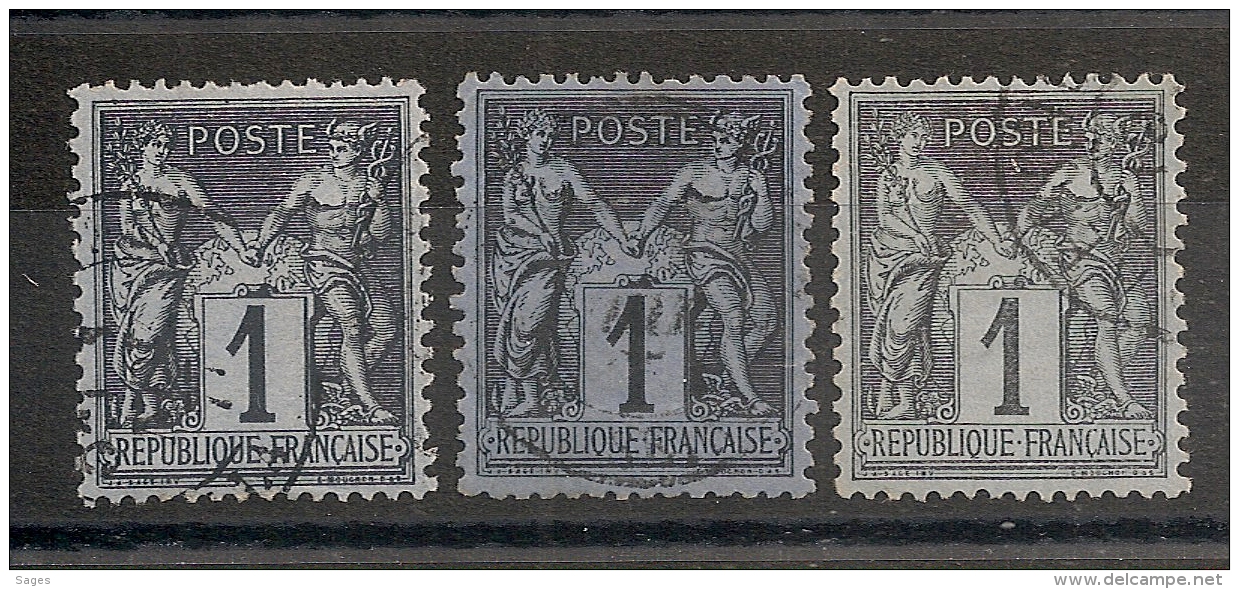 3 SAGE 1C. CENTRAGES PARFAITS Et NUANCES. SUPERBES. - 1876-1898 Sage (Type II)