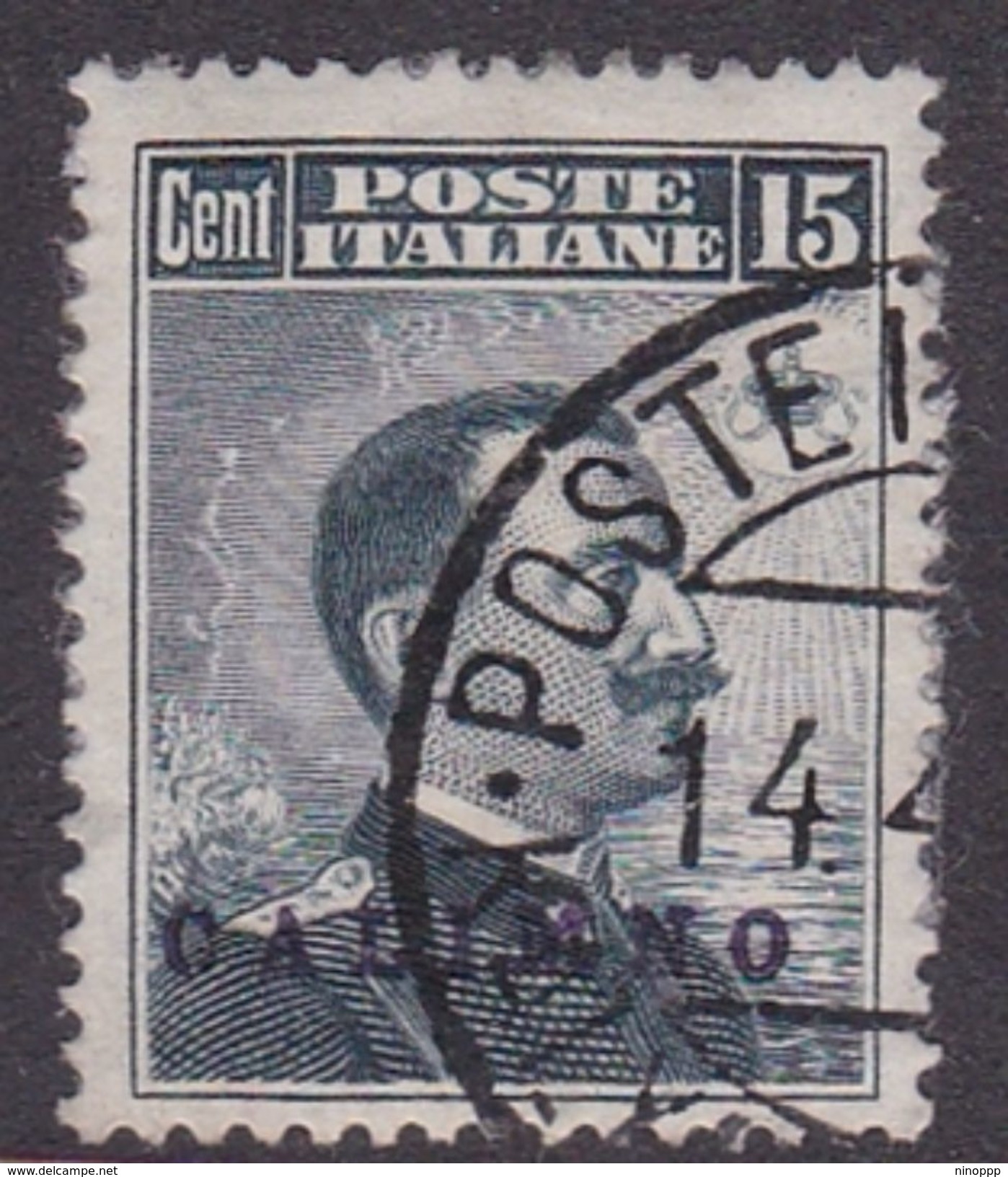 Italy-Colonies And Territories-Aegean-Calino S4  1912 15c Black Gray Used - Egée (Calino)