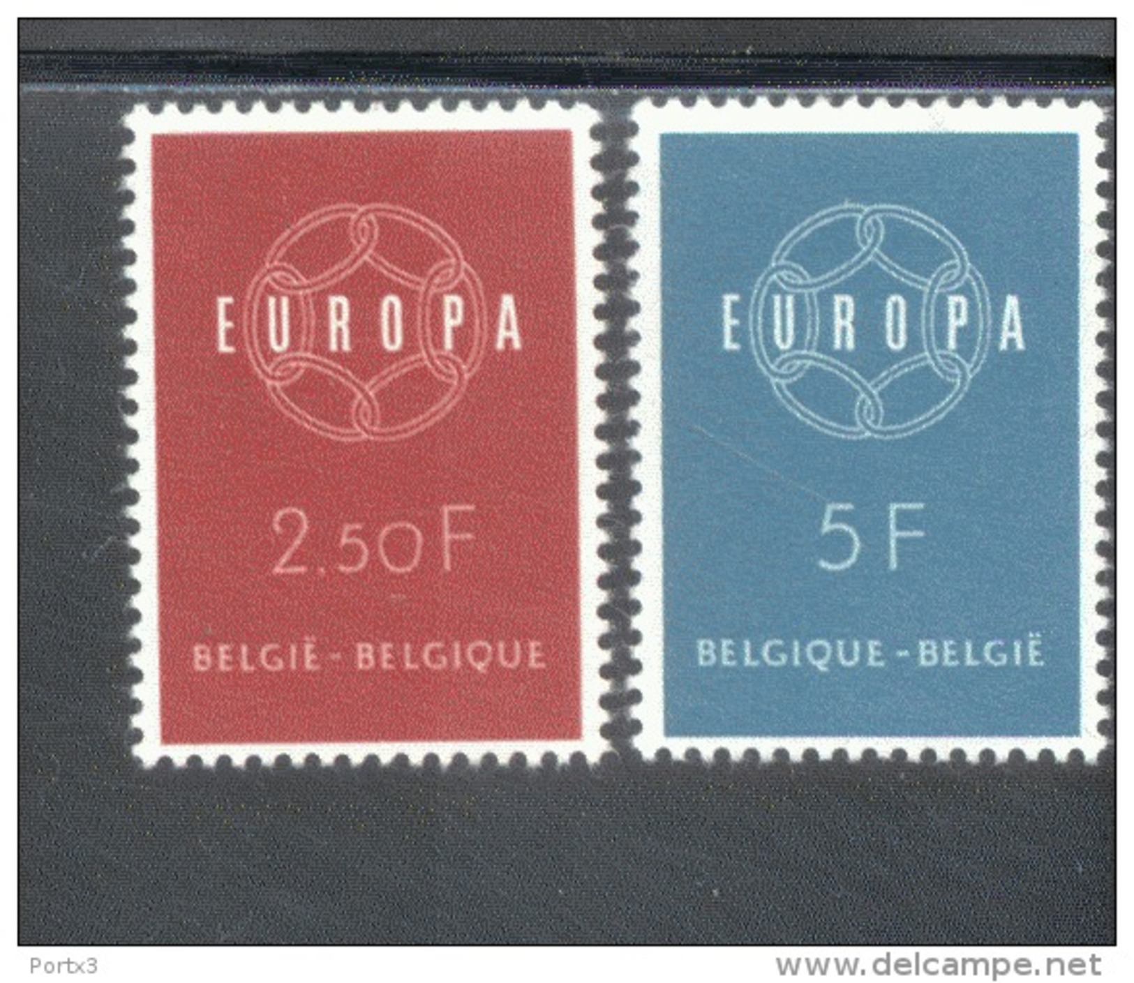 CEPT Kette Belgien 1164 - 65 ** Postfrisch - 1959