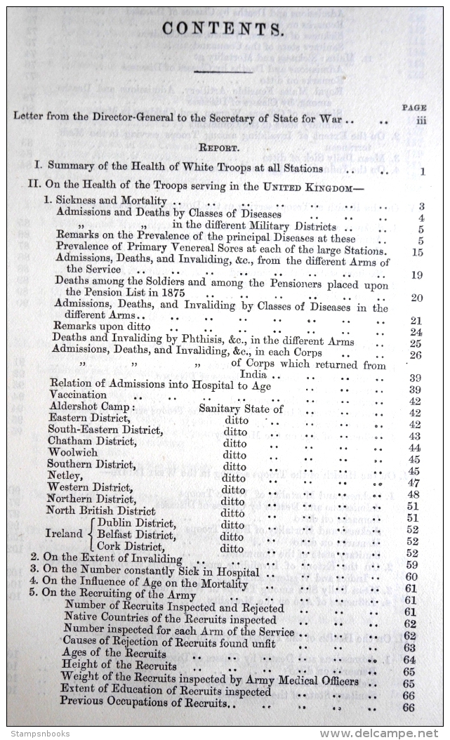 1875 Army Medical Department Report (290 Pages) India China Canada COGH St Helena Ceylon West Indies Bermuda Fiji - Documentos