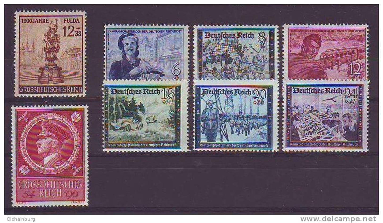 DR/ Österreich 1944, ANK 886- 893, Fulda, Geburtstag Und Kameradschaftsblock, Postfrisch ** - Unused Stamps