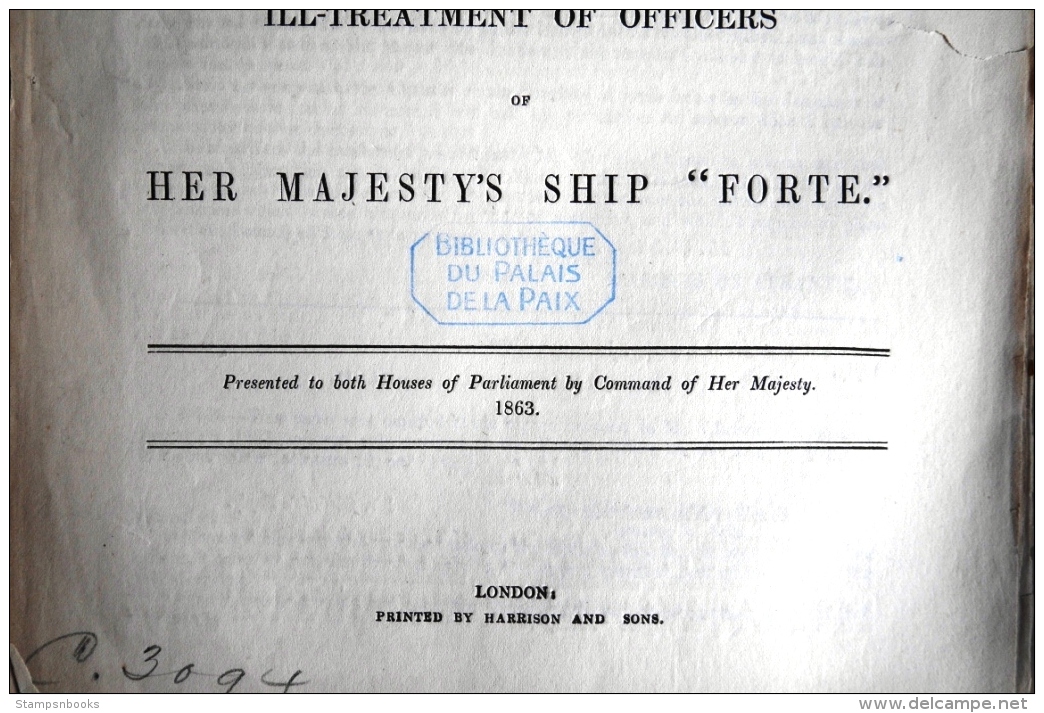 1863 British Government Reports (2) Brazil. HMS Prince Of Wales, Ship Wreck / Prisoners. Anglo-Brazilan War - Altri & Non Classificati