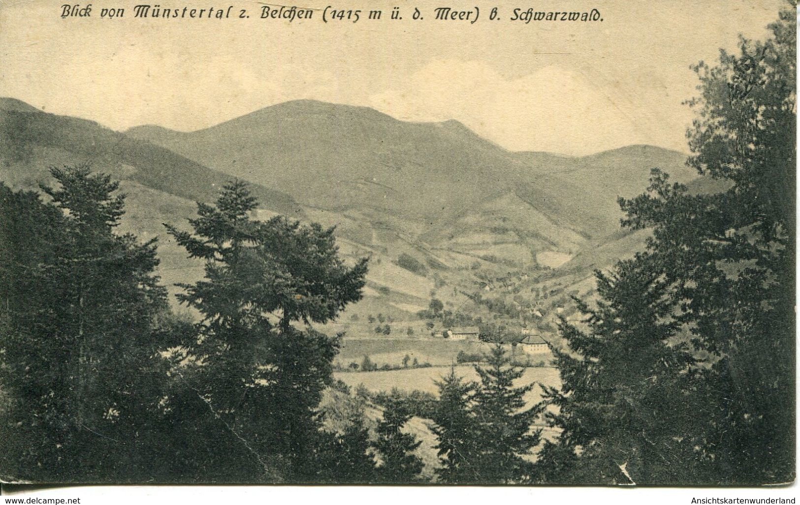 Blick Von Münstertal Z. Belchen, B. Schwarzwald 1913 (001107) - Münstertal