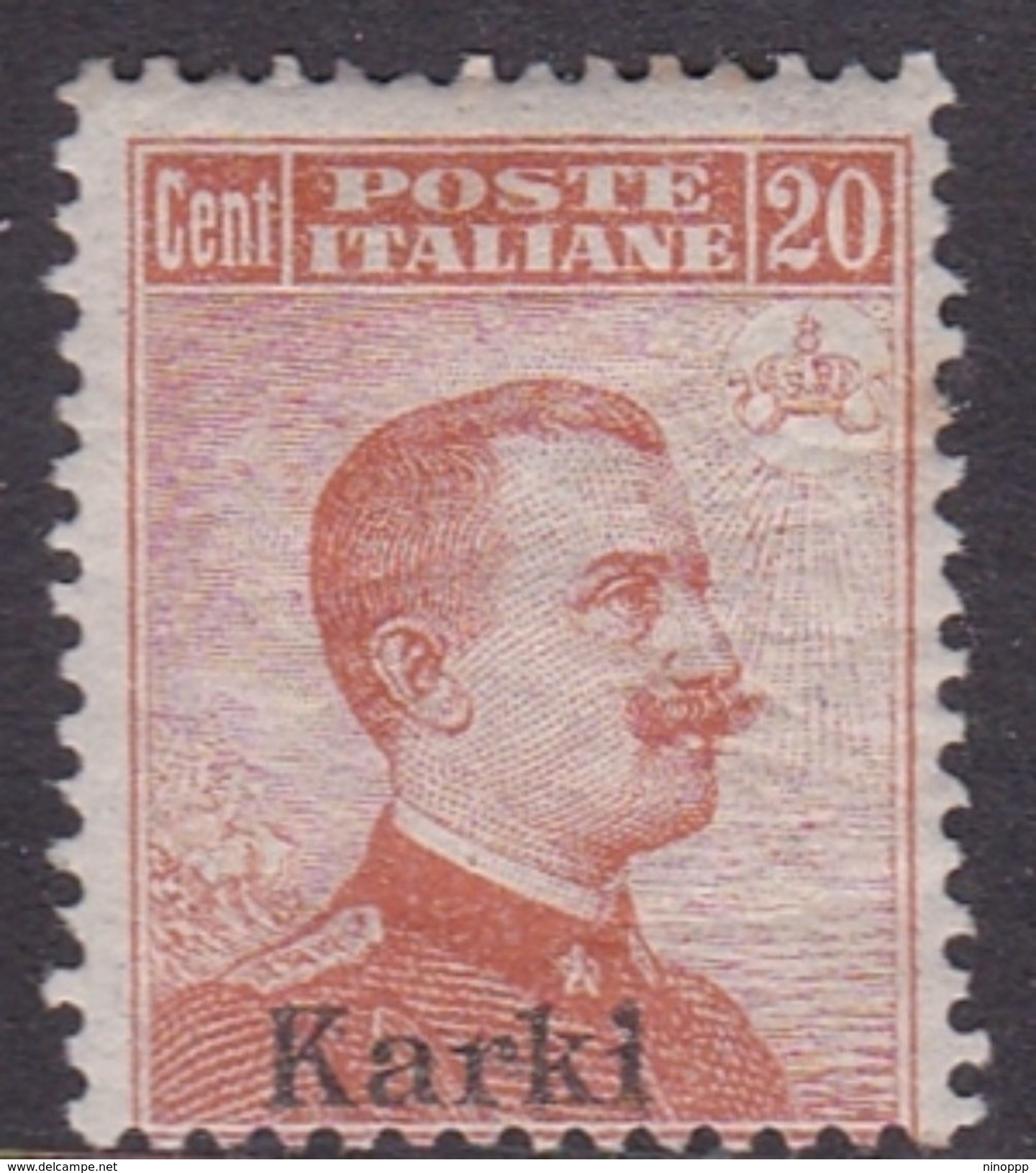 Italy-Colonies And Territories-Aegean-Carchi S 9 1917 20c Brown Orange No Watermark MNH - Egée (Carchi)
