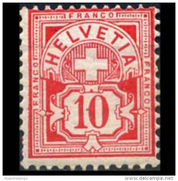 SWITZERLAND 1882 - Scott# 73 Numeral 10c MNH - Neufs