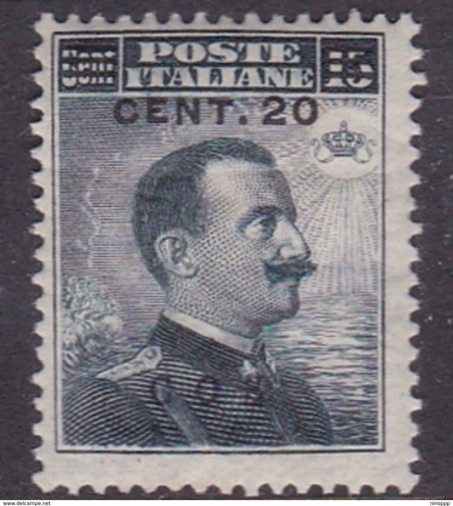 Italy-Colonies And Territories-Aegean-Coo S 8  1916 20c On 15c Slate MH - Aegean (Coo)