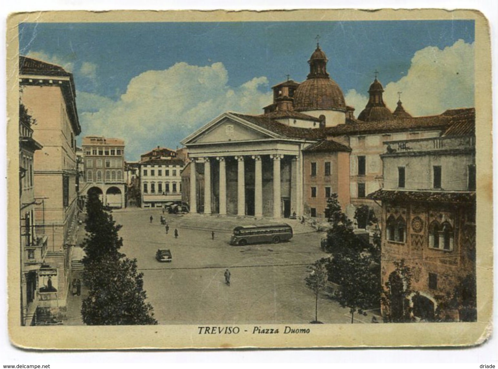 CARTOLINA TREVISO PIAZZA DUOMO VIAGGIATA - Treviso