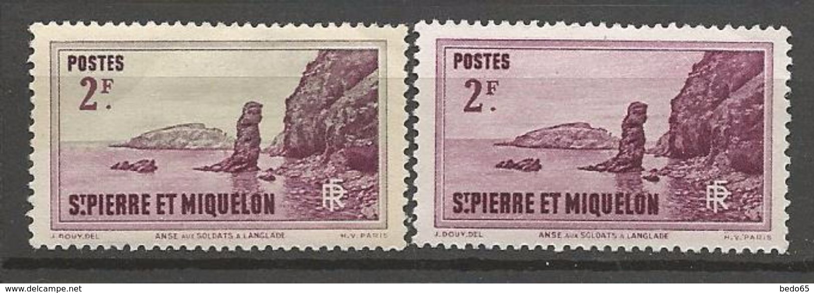 ST PIERRE ET MIQUELON  N° 184 VARIETEE SUR LA COULEUR NEUF*  CHARNIERE / MH - Unused Stamps