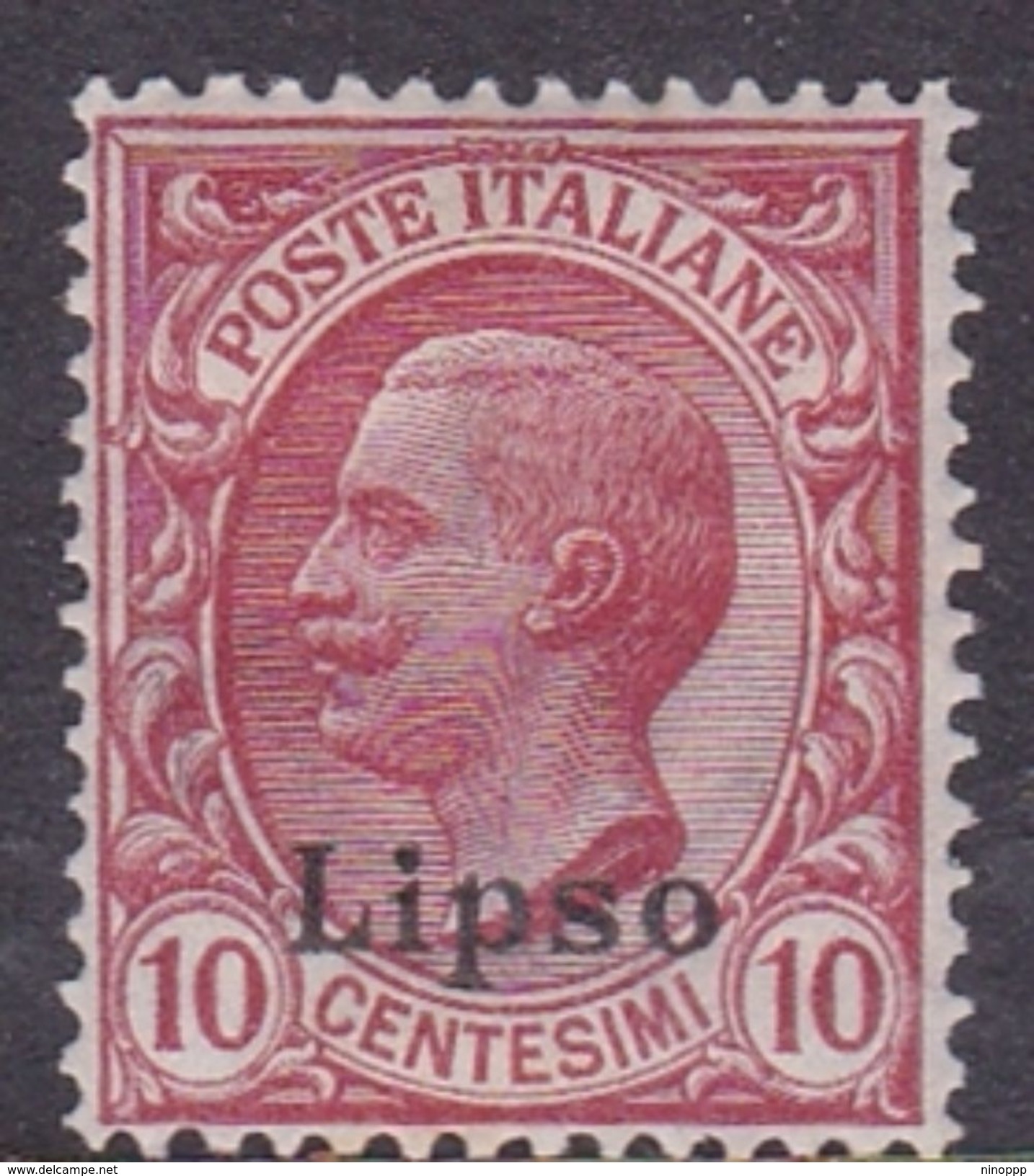 Italy-Colonies And Territories-Aegean-Lipso S3 1912 10 Claret MH - Aegean (Lipso)