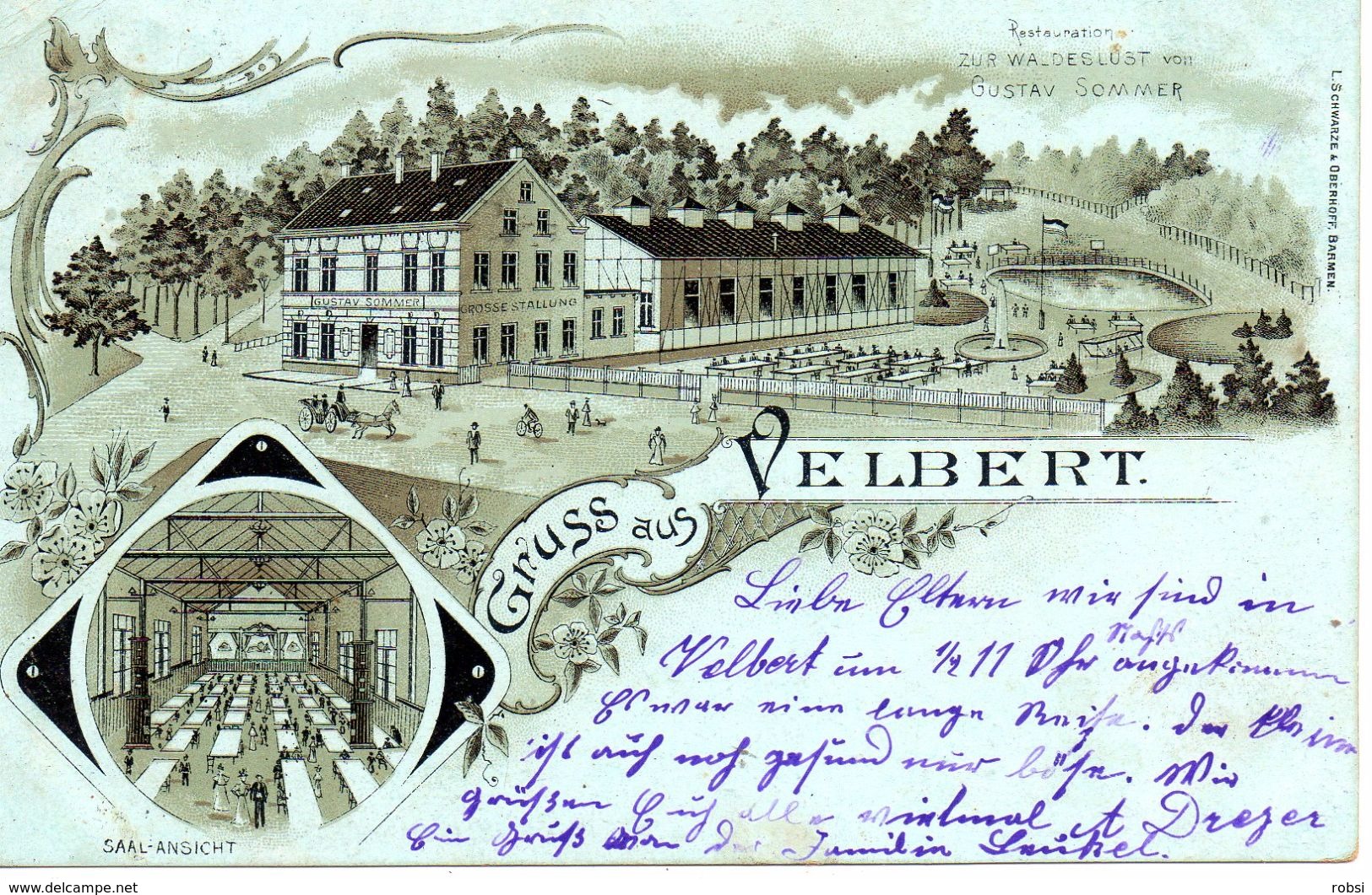 Deutschland Velbert Gruss Aus, Restaurant Gustav Sommer - Velbert