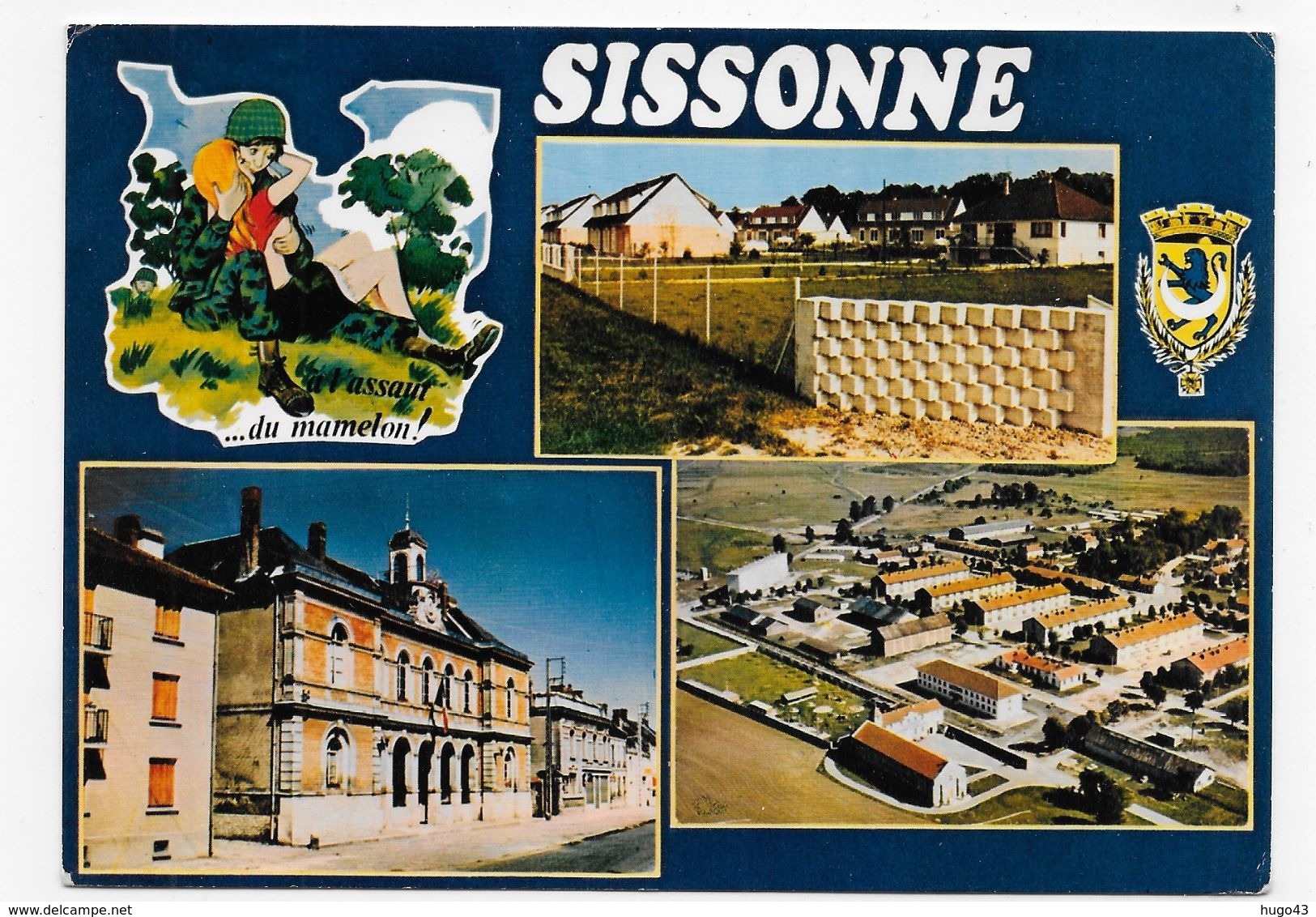 SISSONNE - MULTIVUES AVEC LE CAMP MILITAIRE - CPSM GF NON  VOYAGEE - Sissonne