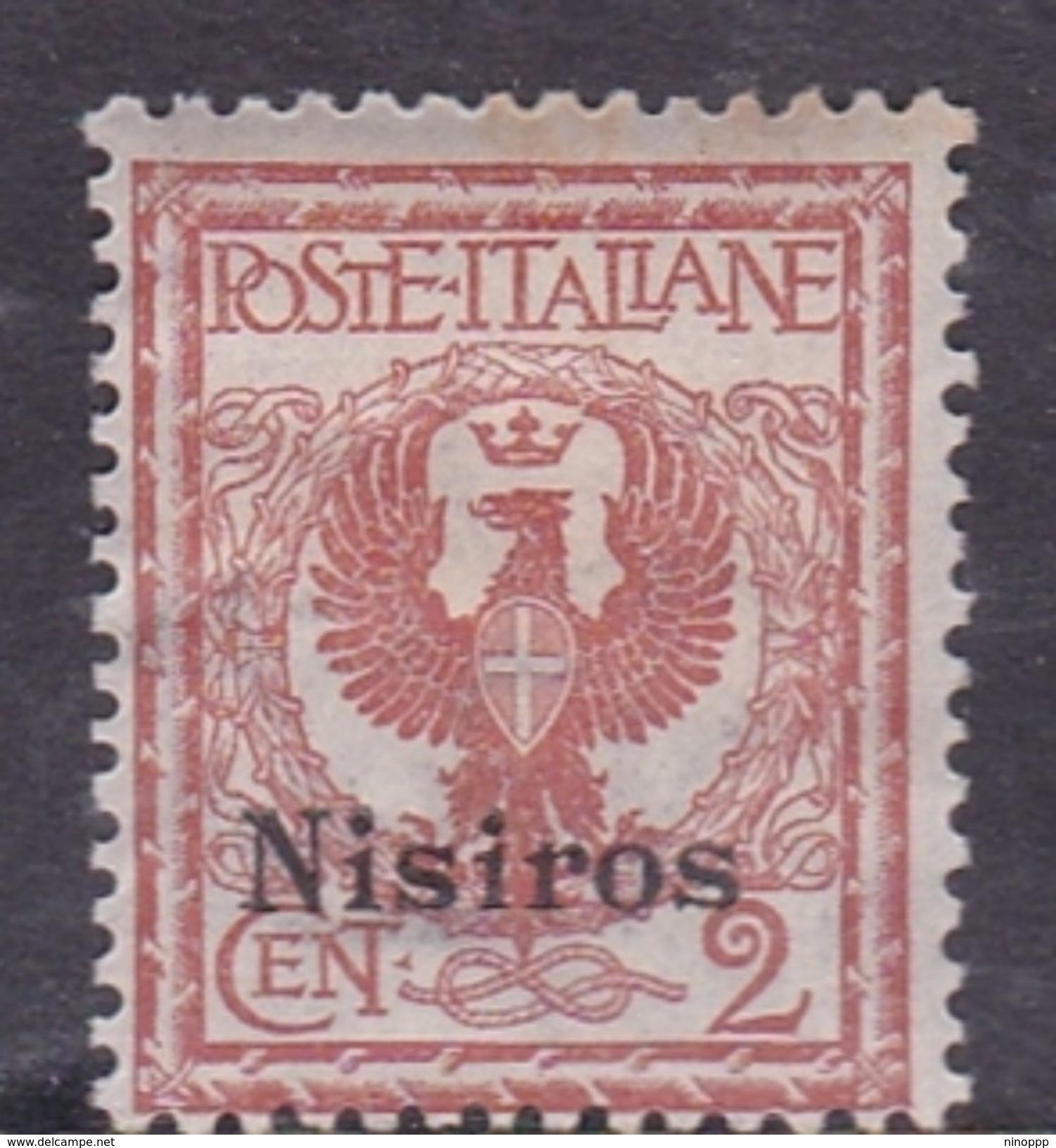 Italy-Colonies And Territories-Aegean-Nisiro S 1  1912 2c Red Brown MH - Aegean (Nisiro)