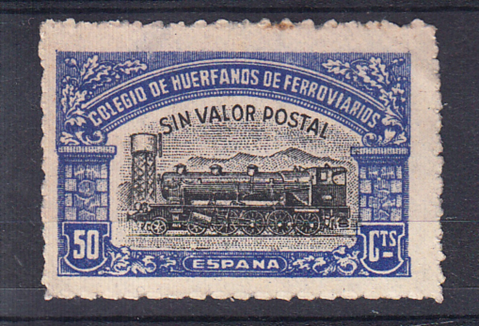 ESPAÑA 1945. COLEGIO DE HUERFANOS DE FERROVIARIOS. 50 CENTIMNOS. NUEVO SIN GOMA CECI 2.19 - Fiscale Zegels