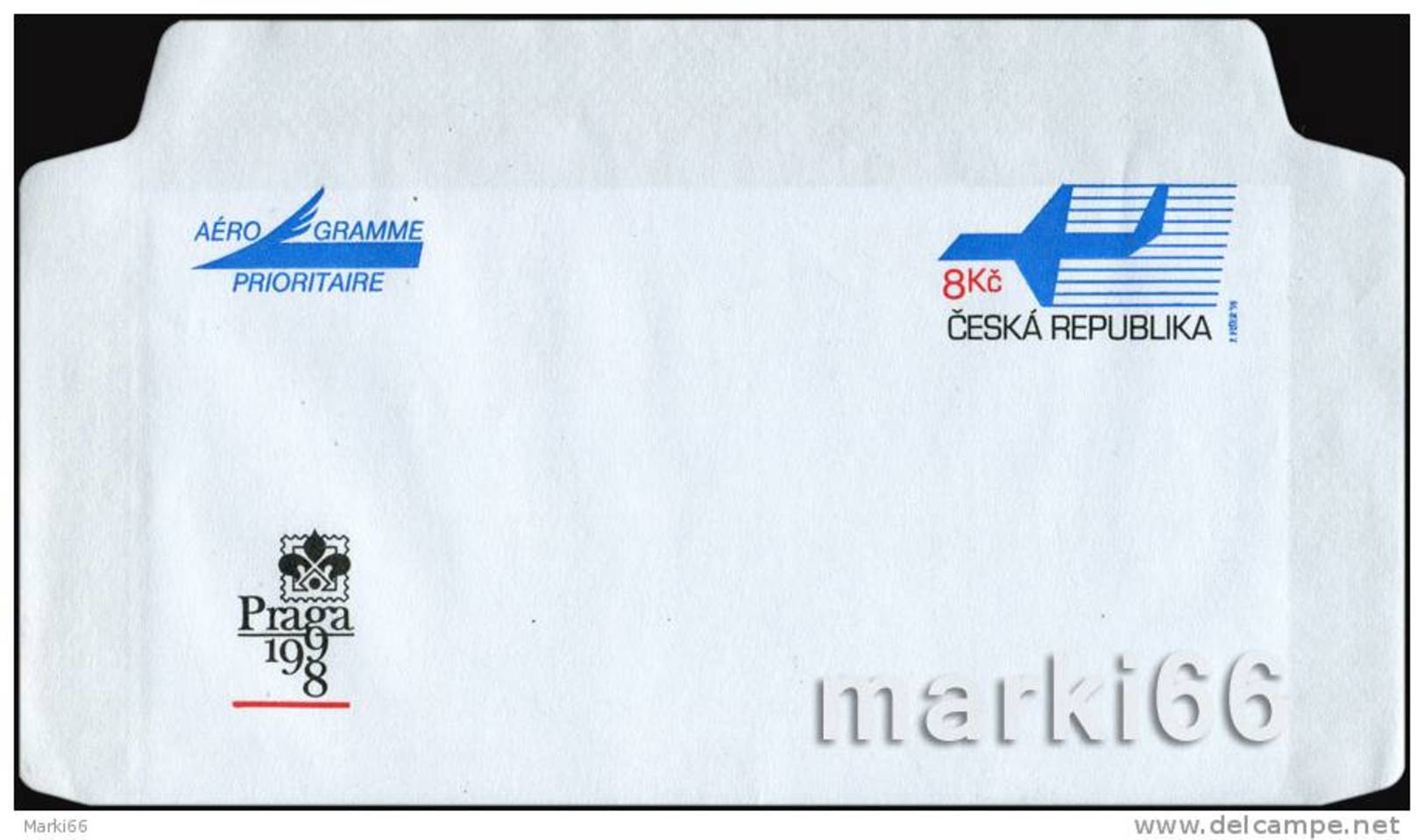 Czech Republic - 1998 - Praha1998 World Stamp Exhibition - Postal Aerogram - Aerogramas