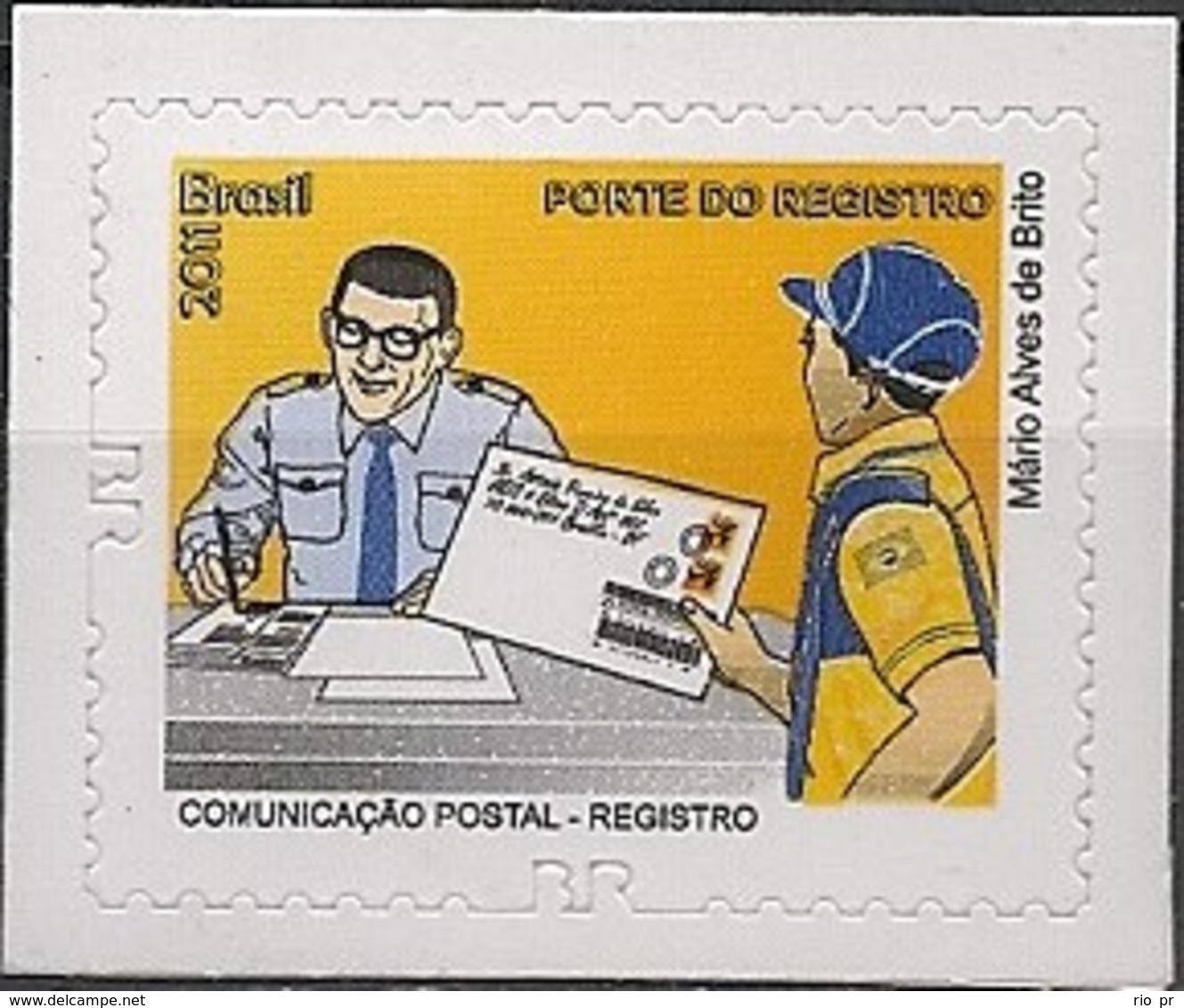 BRAZIL - DEFINITIVES: POSTAL COMMUNICATIONS REGISTRATION (SELF-ADHESIVE, NEW PERFORATION "BR") 2011 - MNH - Nuevos