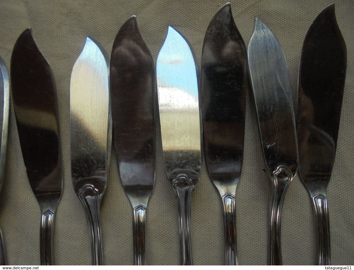 Ancien - Petit Lot De 11 Couteaux à Poisson + 2 Fourchettes - Knives