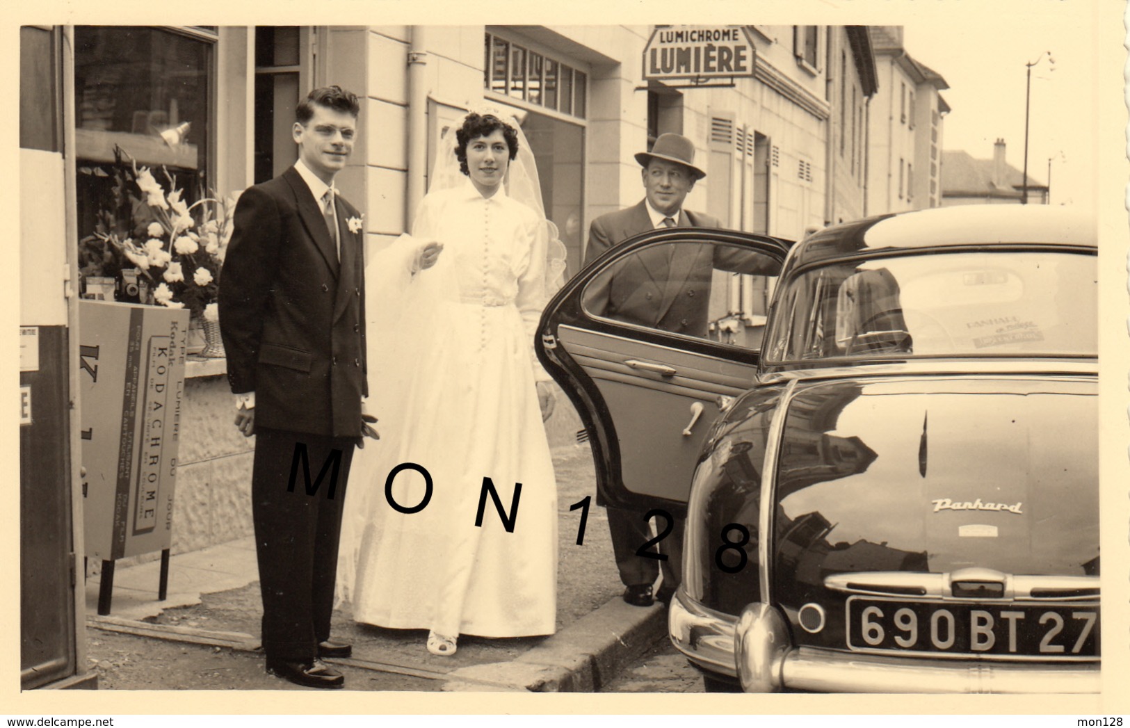 AUTOMOBILE PANHARD  - MARIAGE- PHOTO ORIGINALE - 14x9 Cms - Automobili