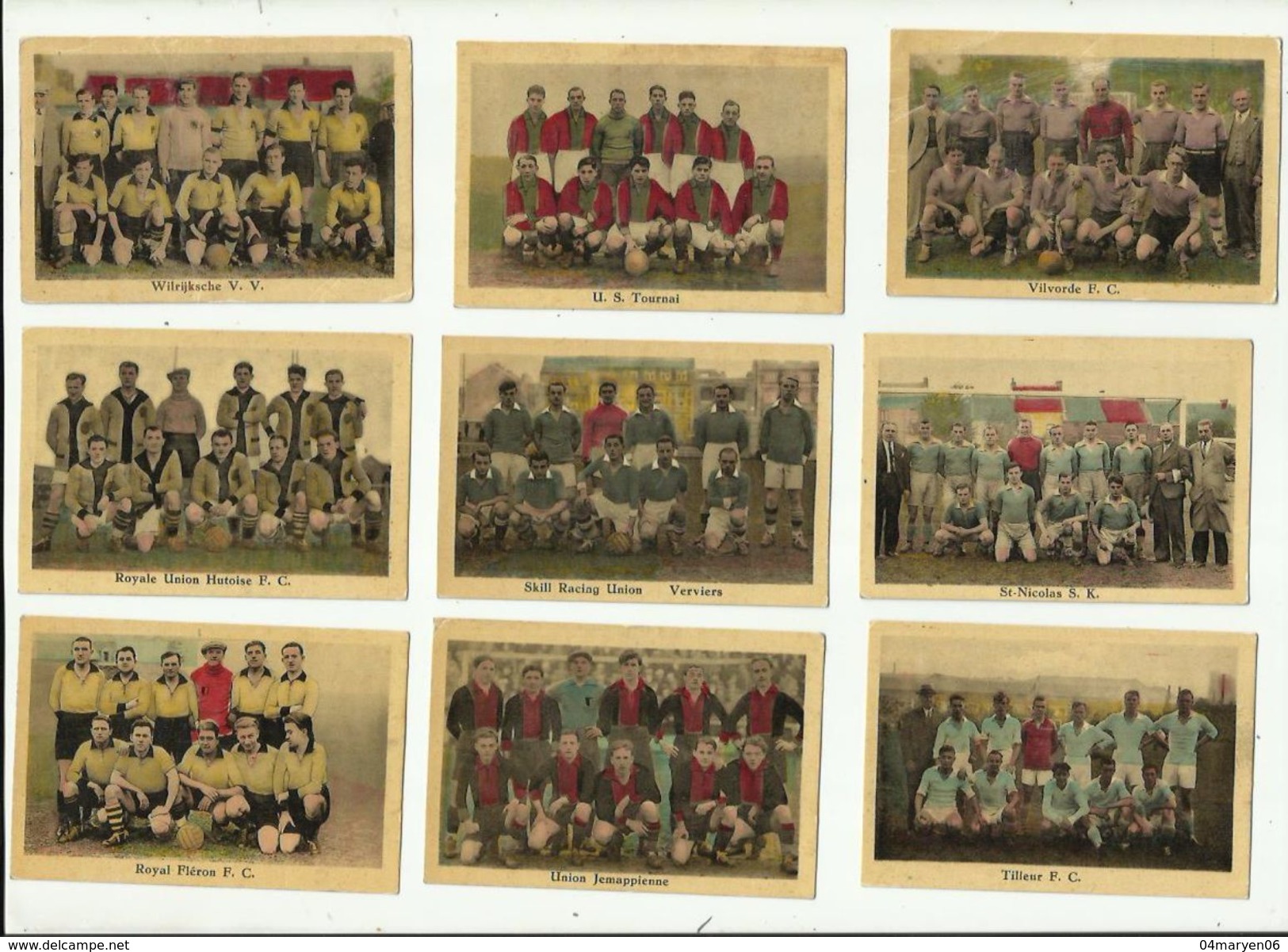 9 X  Chromo - = Diverse  Oude  Voetbalploegen - Trading Cards