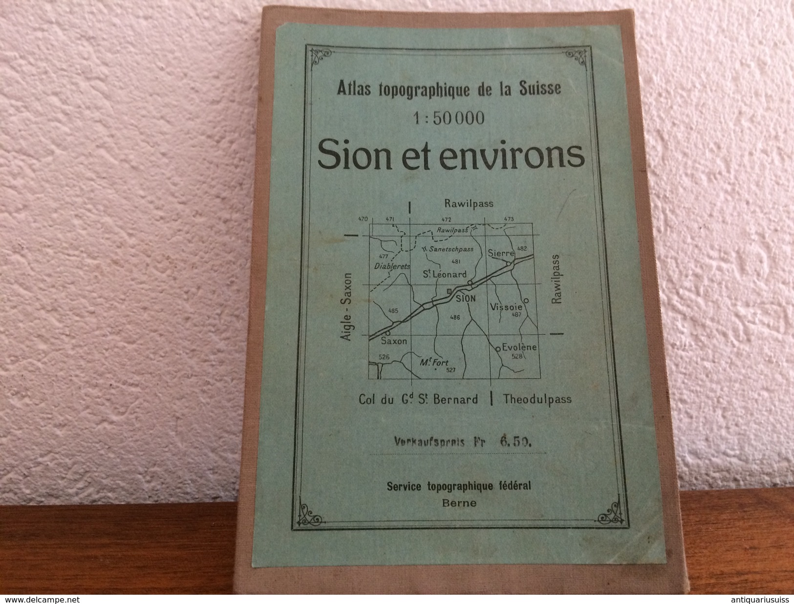 Sion Et Environs - Atlas Topographique De La Suisse - 1927 - Cartes Topographiques