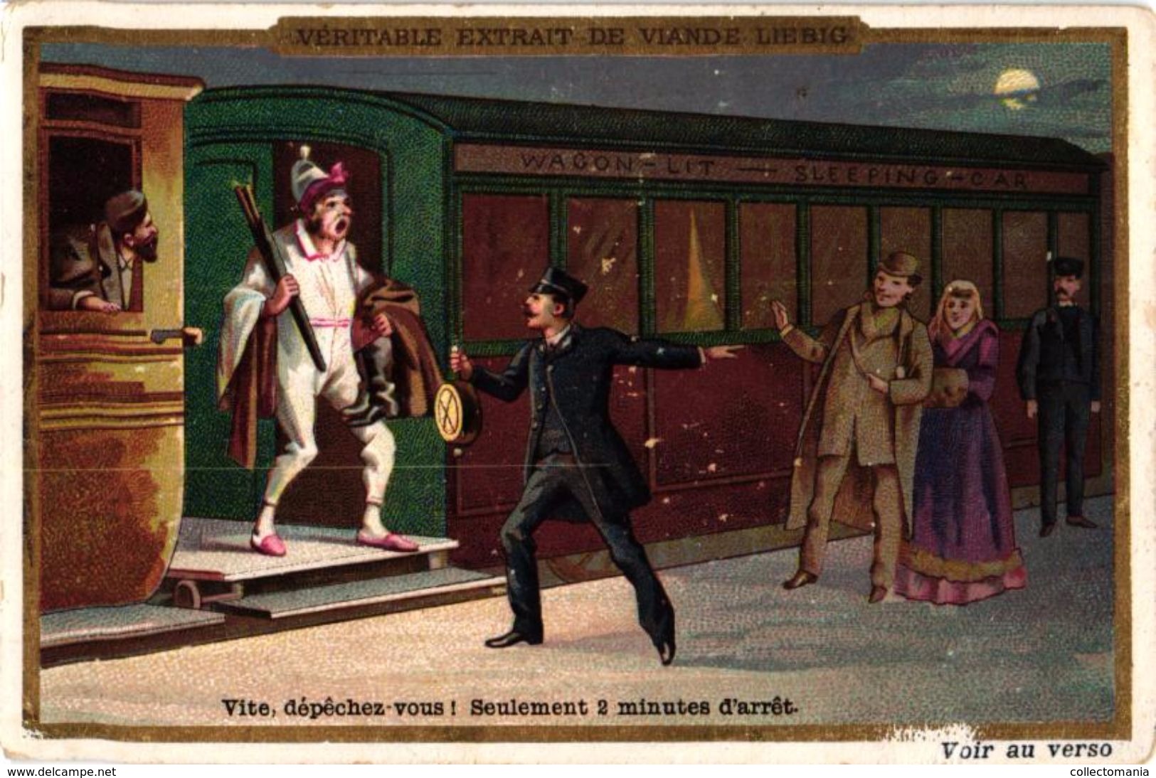 6 cards complete set number 306 Compagnie Liebig Compagnie c891 RARE, litho Plaisirs de voyage, aventura in ferrovia