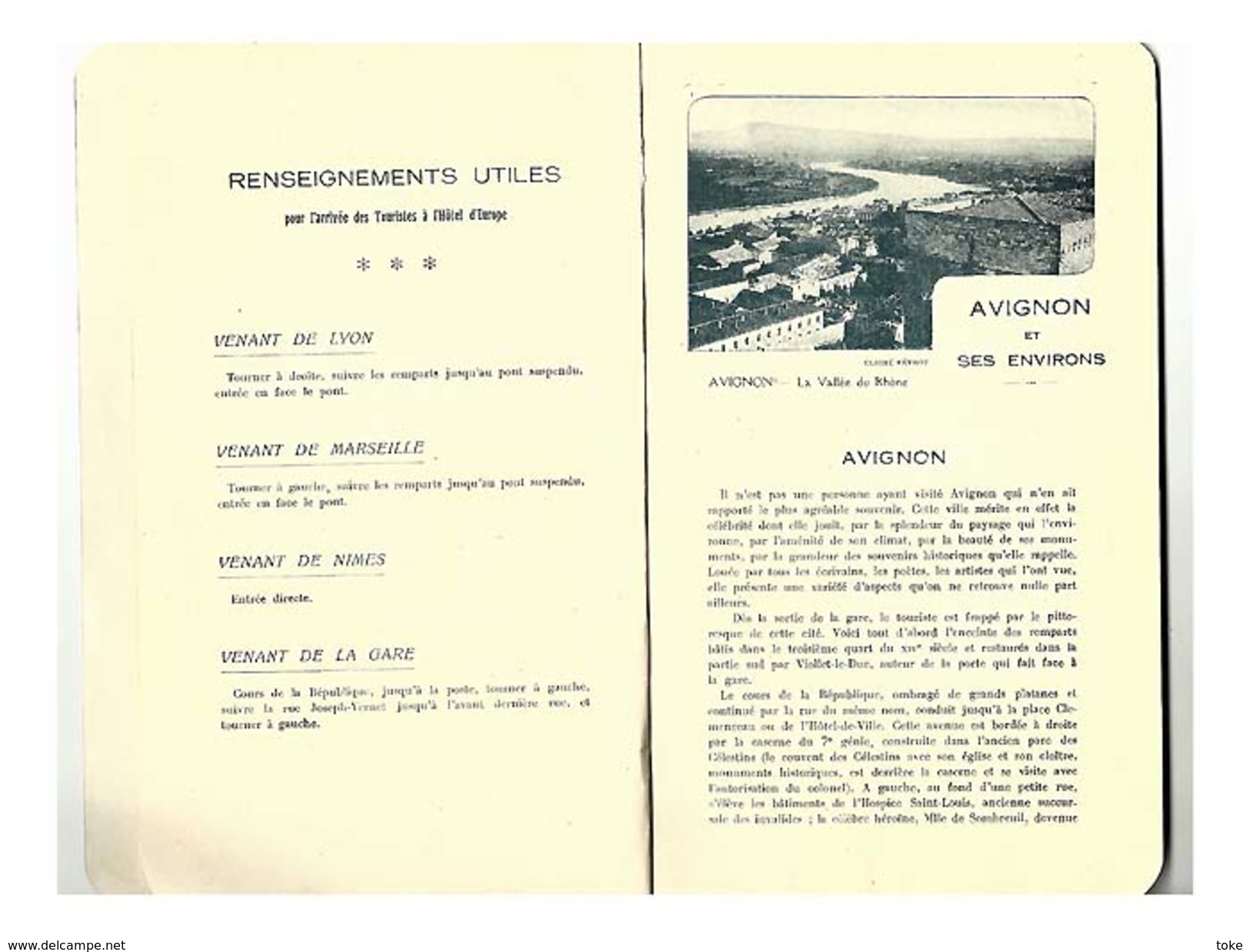 VIEUX PLAN GUIDE PRATIQUE AVIGNON 36 Pages , 1900 , Offert Par Hotel Europe , Vaucluse Tourisme , Voir Descriptif !!! - Turismo