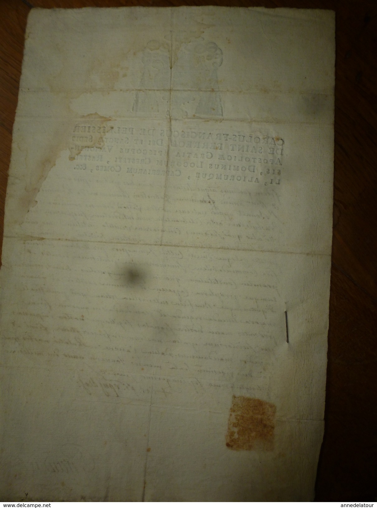 1772  rare lettre (filigrane) --> ROLUS-FRANCISCUS DE PELLISSIER DE SAINT FERREOL...etc