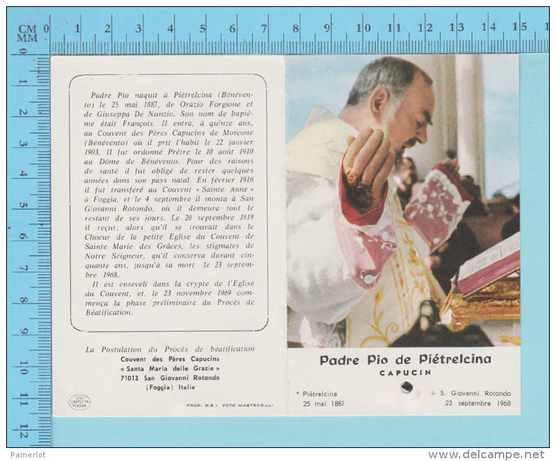 Image Reliquaire - Relique  Padre Pio -   Reliquia Relic - 2 Scans - Religion & Esotérisme