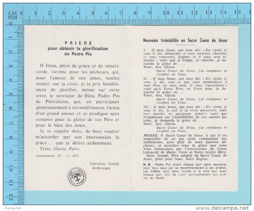 Image Reliquaire - Relique  Padre Pio -   Reliquia Relic - 2 Scans - Religion & Esotérisme