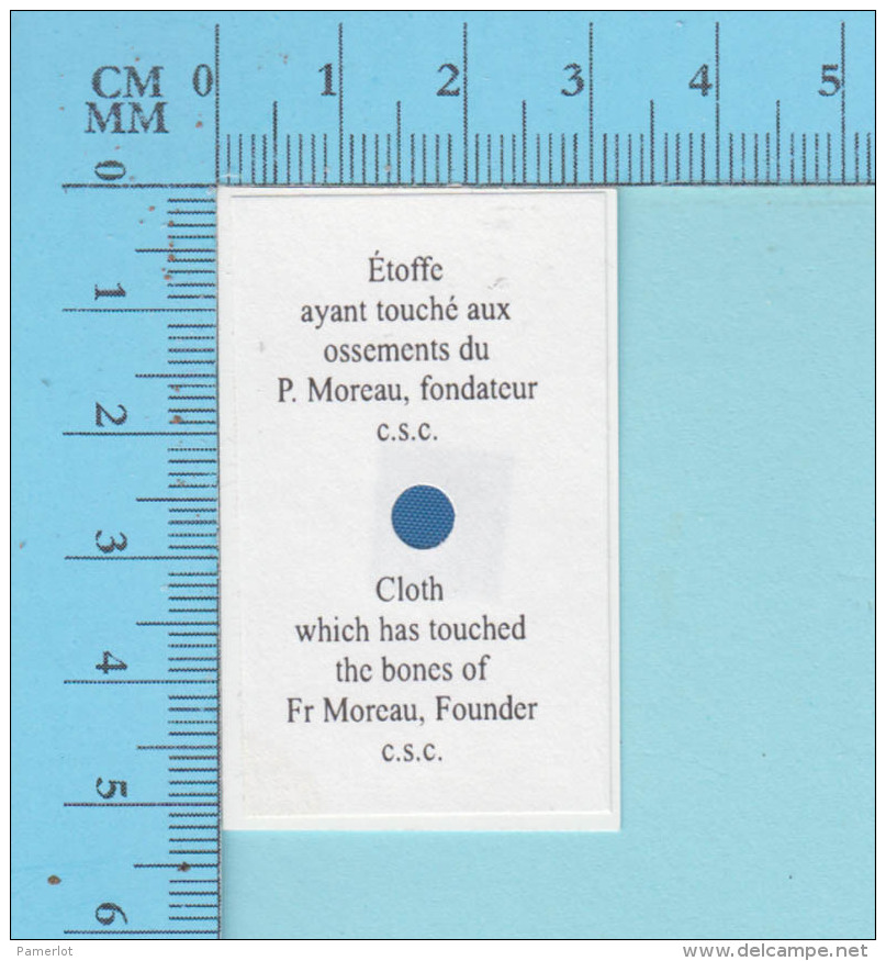 Reliquaire De Poche - Relique Bh. Père Basile Moreau Fondateur Congregation De Sainte Croix  - Reliquia Relic - 2 Scans - Religion & Esotérisme