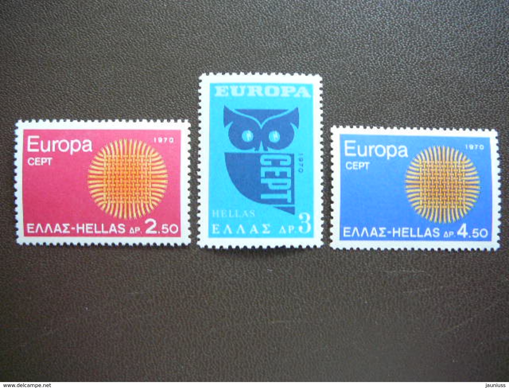 EUROPA (C.E.P.T.) 1970 - Flaming Sun And Owl. Greece Griechenland 1970 MNH ** # Mi. 1040/2 - Unused Stamps