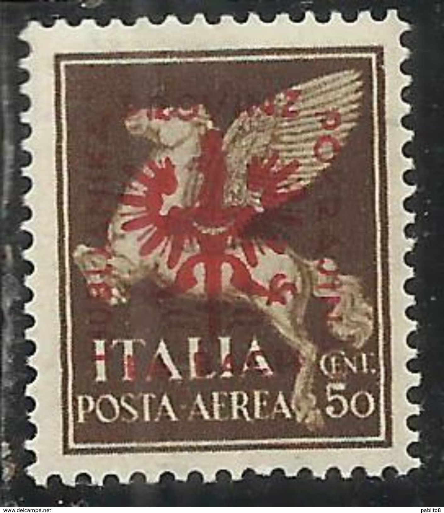 GERMAN LUBIANA 1944 TEDESCA POSTA AEREA AIR MAIL CENT. 50c MNH - Deutsche Bes.: Lubiana