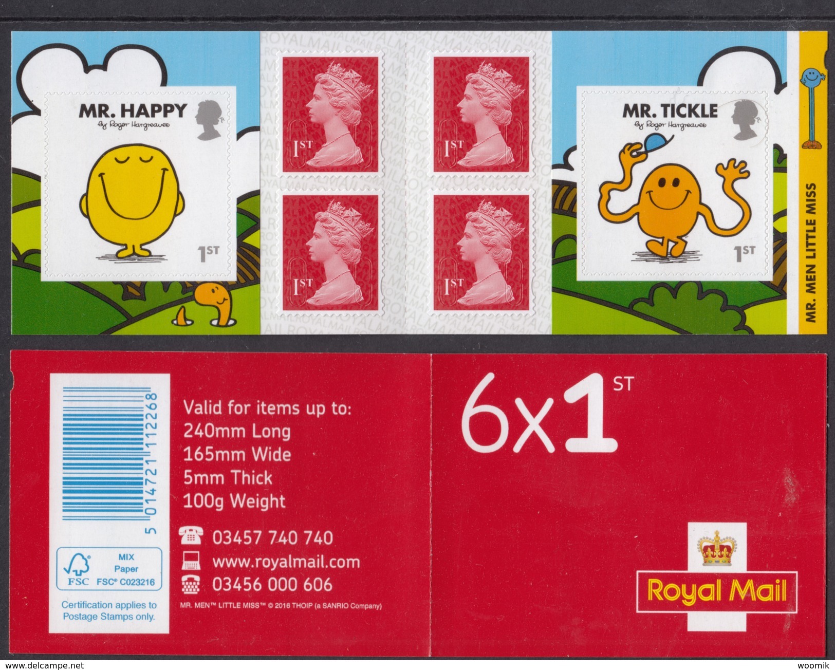 GB ~ 2016 ~ Mr. Men & Little Miss ~ Booklet Of Six ~ MNH - Carnets