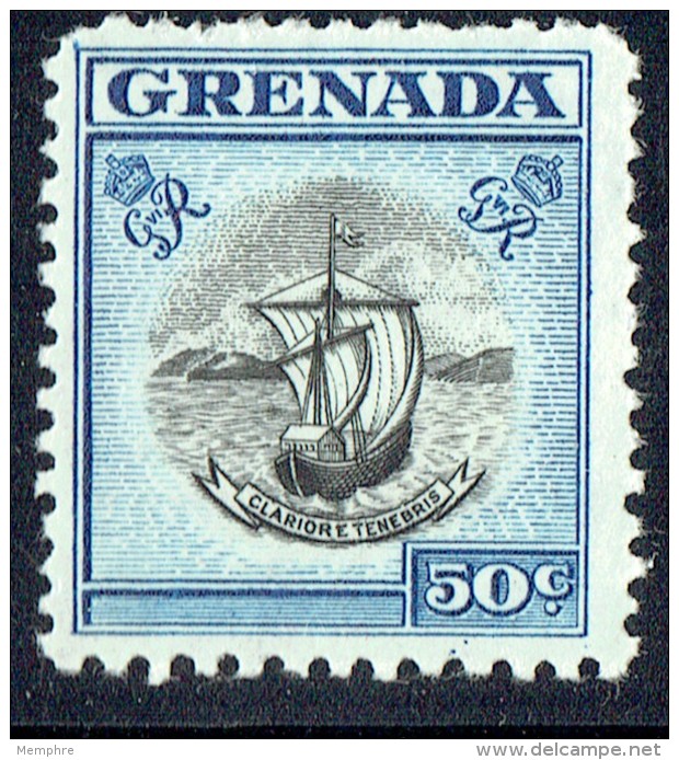 1951  Badge Of The Colony 50 Cents  SG 182  MH - Granada (...-1974)