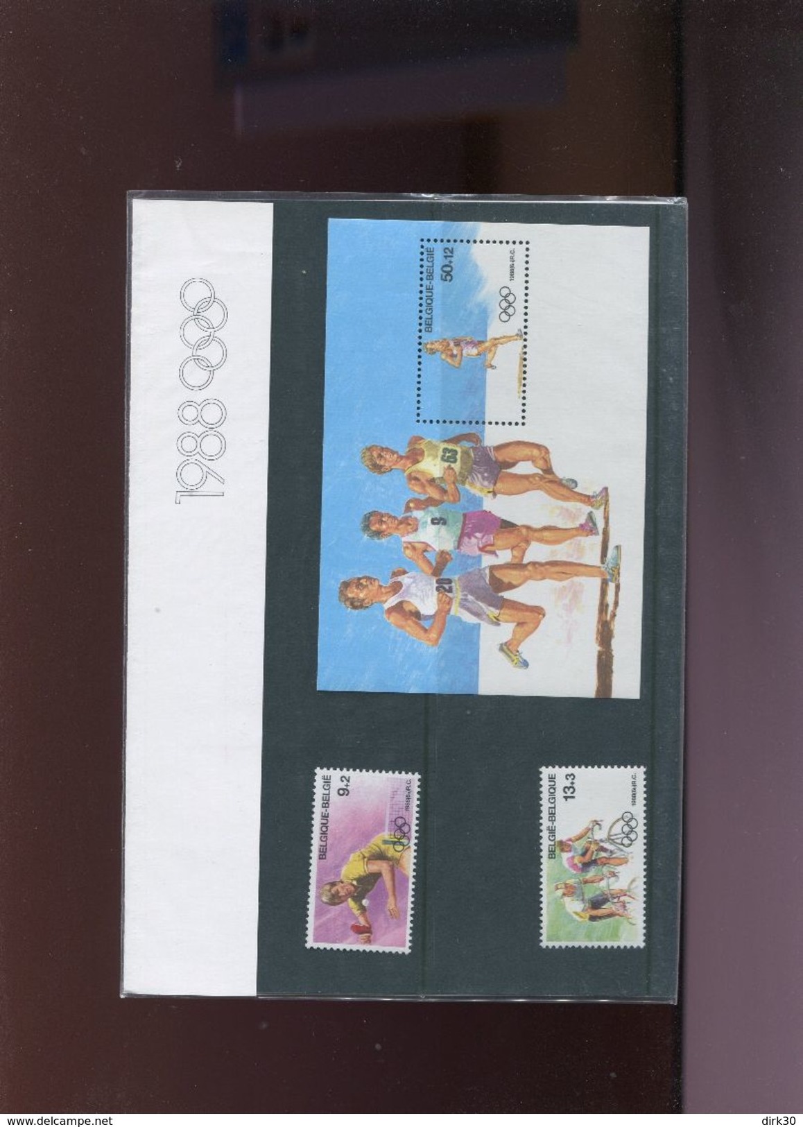 Belgie Thematische Map Nr 3 2285/87 BL64 Olympics Seoul South-Korea 1988 Rowing Athletics Cycling Uitgifteprijs 100fr !! - Cartes Souvenir – Emissions Communes [HK]