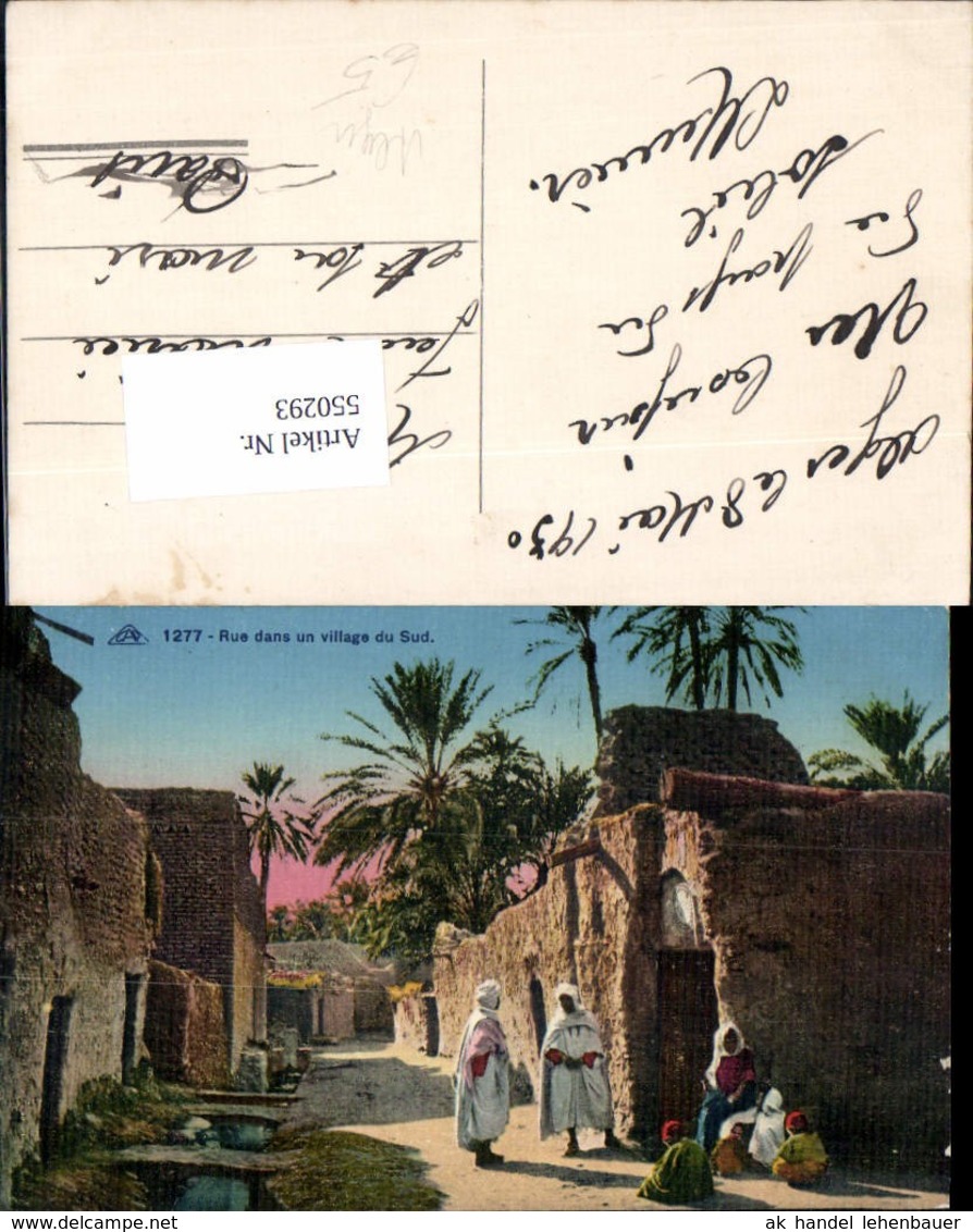 550293,Africa Algeria Alger Rue Dans Un Village Du Sud Types Arabes - Sonstige & Ohne Zuordnung