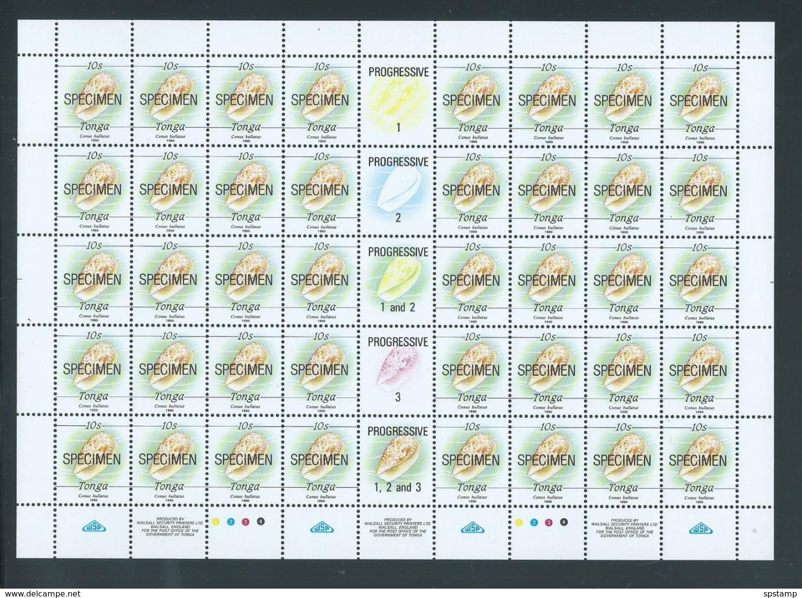 Tonga 1990 Marine Life Definitives Set Of 4 In Full Sheets Of 40 MNH Specimen Overprints - Tonga (1970-...)