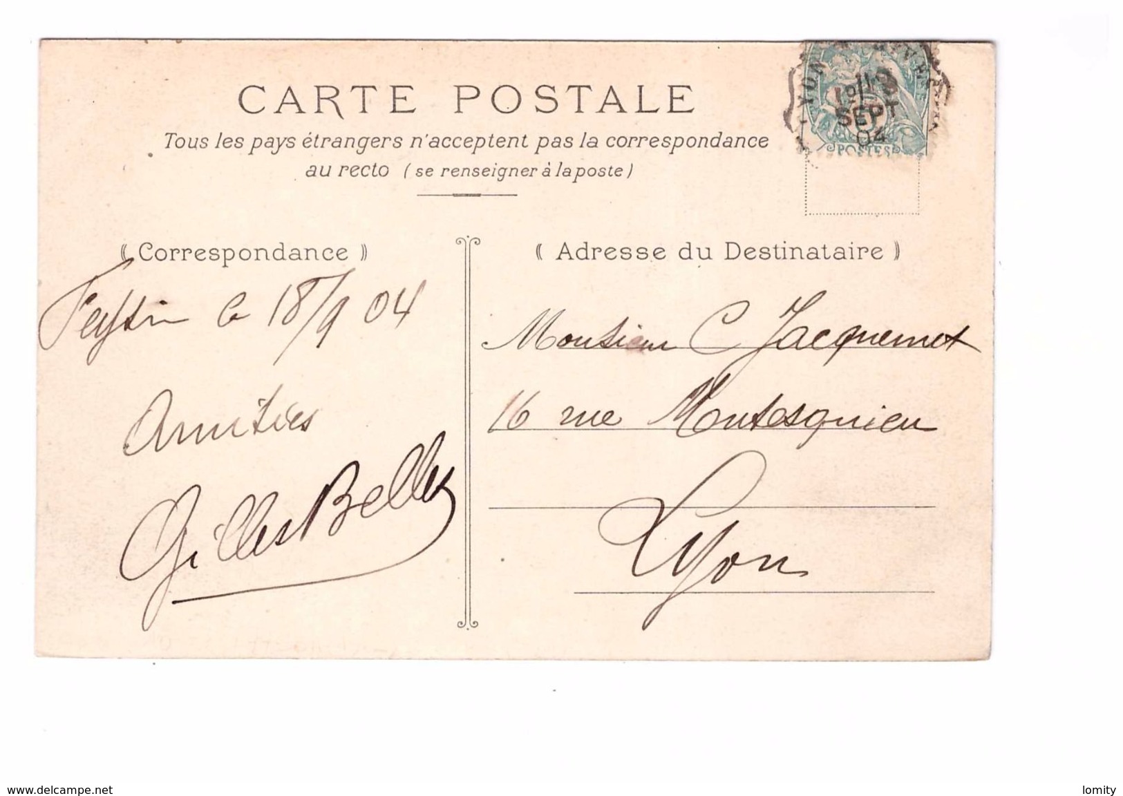 69 Feyzin Chateau De La Begude Cpa Cachet 1904 - Feyzin