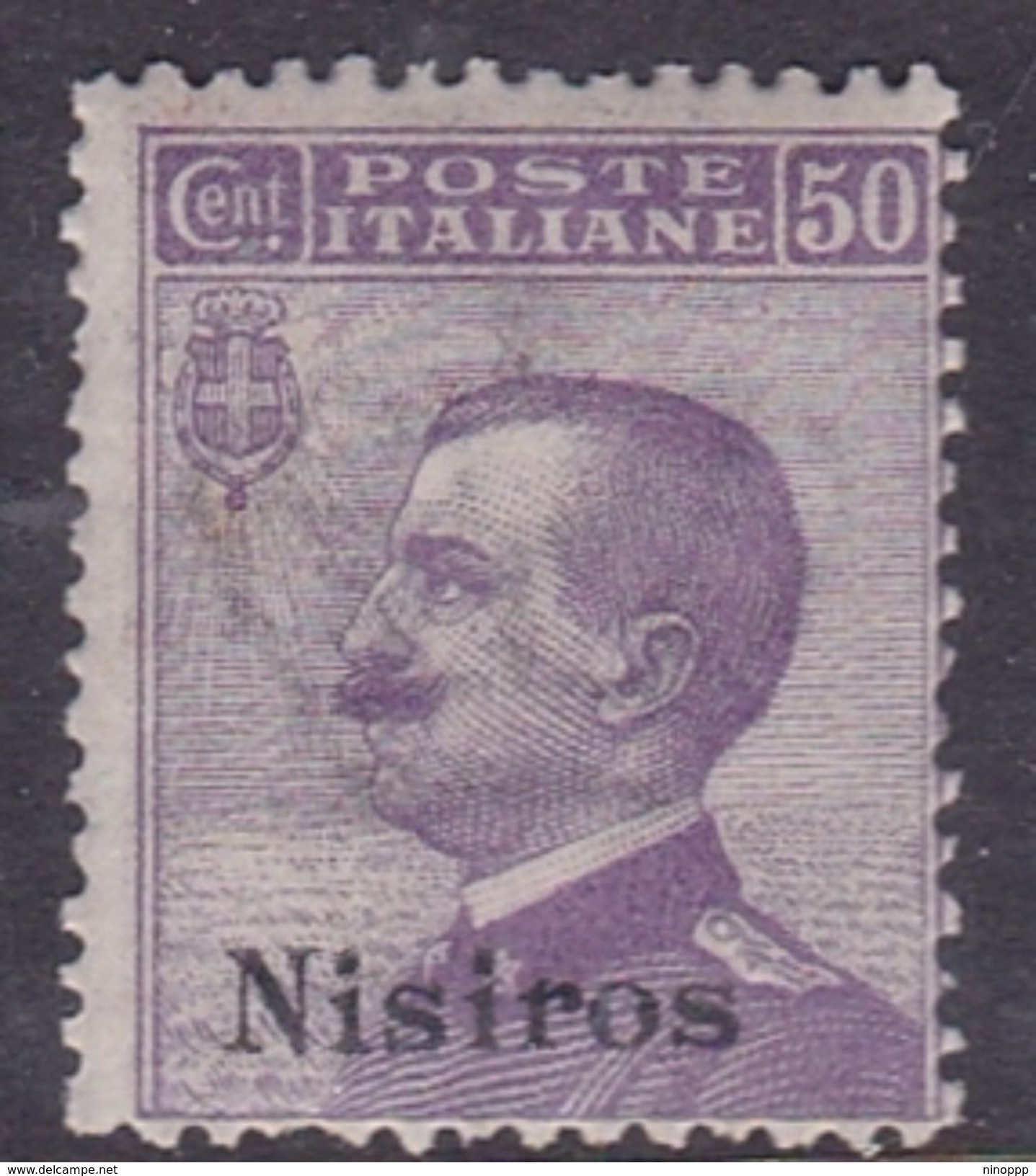 Italy-Colonies And Territories-Aegean-Nisiro S 7  1912 50c Violet MNH - Aegean (Nisiro)
